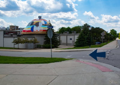 The back of GFL and an arrow pointing down Draper Dr.